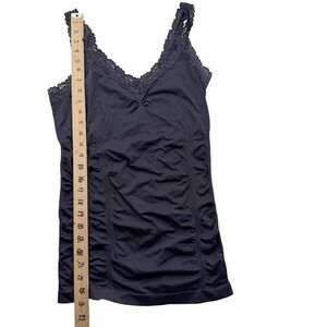 Kismet Black Lace Trim Camisole Tank Top Y2K Basics Coquette Dark Academia Lrg